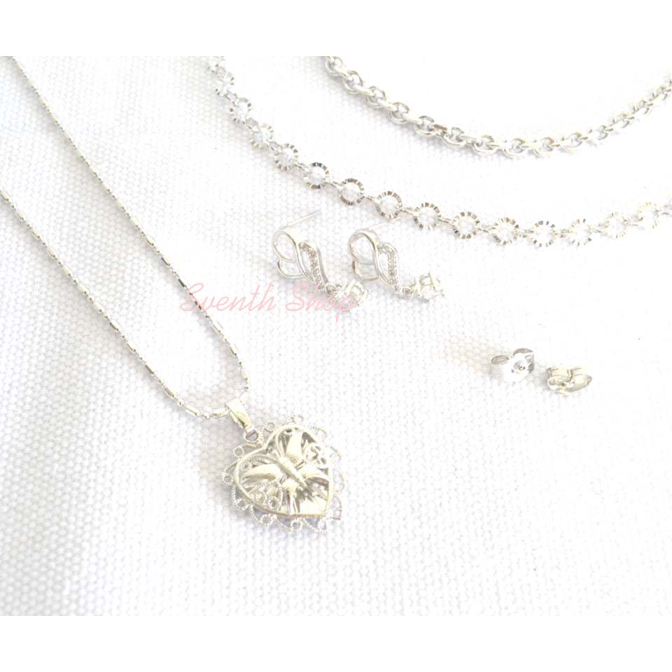 Set Perhiasan Lapis Emas Putih K1