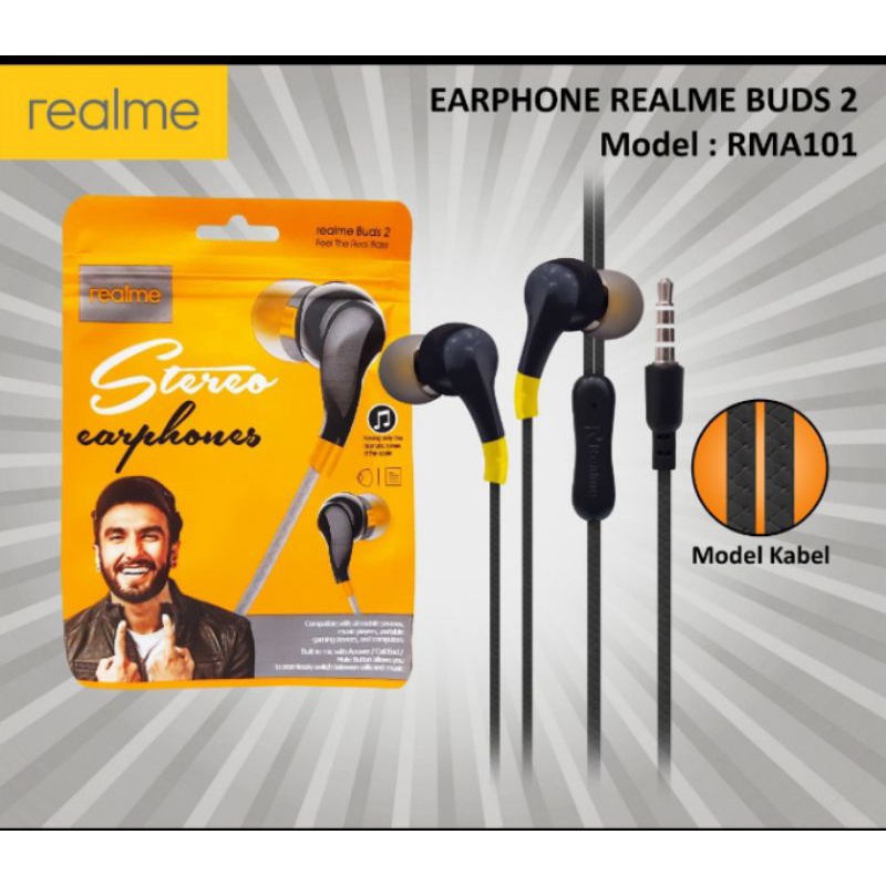 Handsfree Earphone Hanset Realme Buds  Stereo Earphones