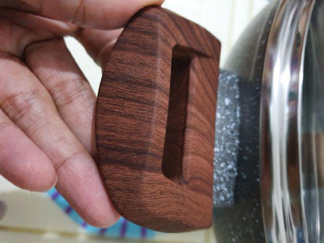 Ki0648 Cypruz 26cm Kuali Marble With Lid Induksi Wok Tutup Kaca