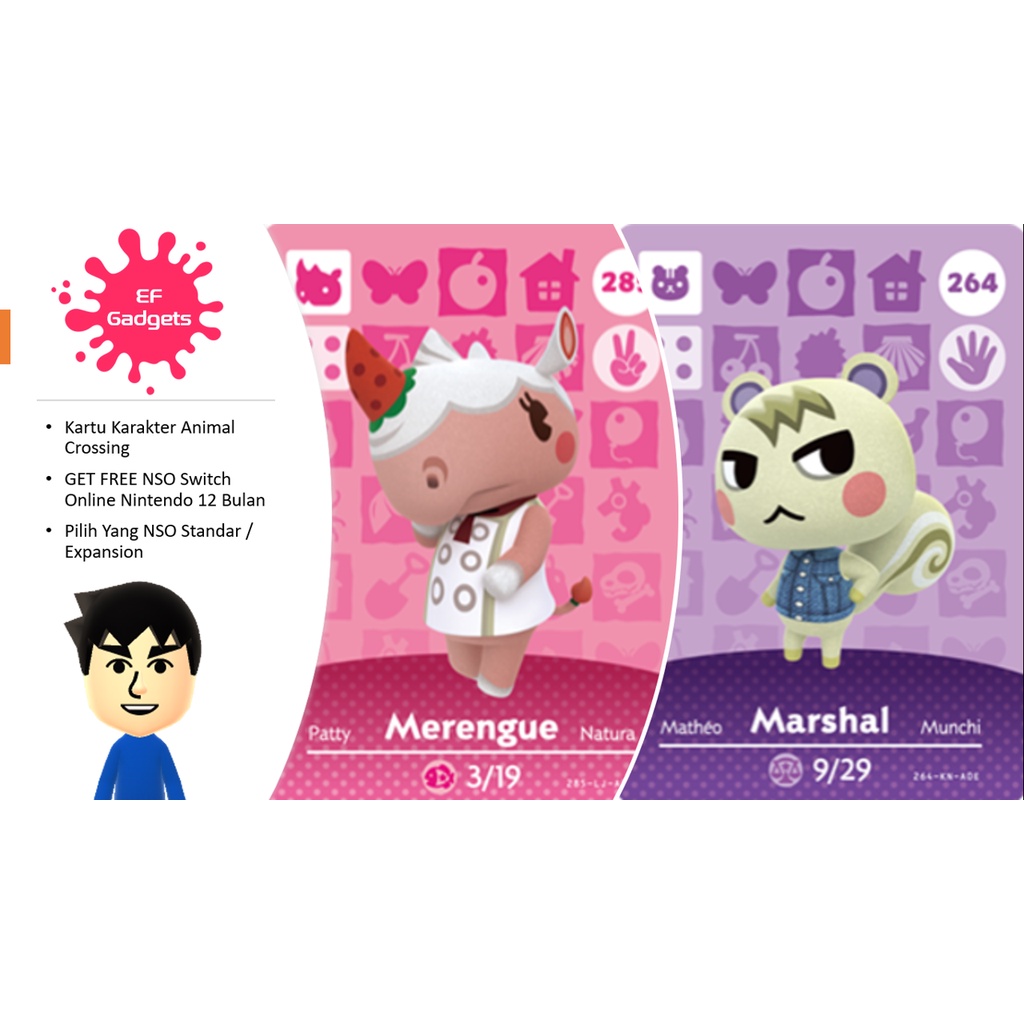 Kartu Animal Crossing Non Amiibo Card | +NSO Nintendo Switch Online