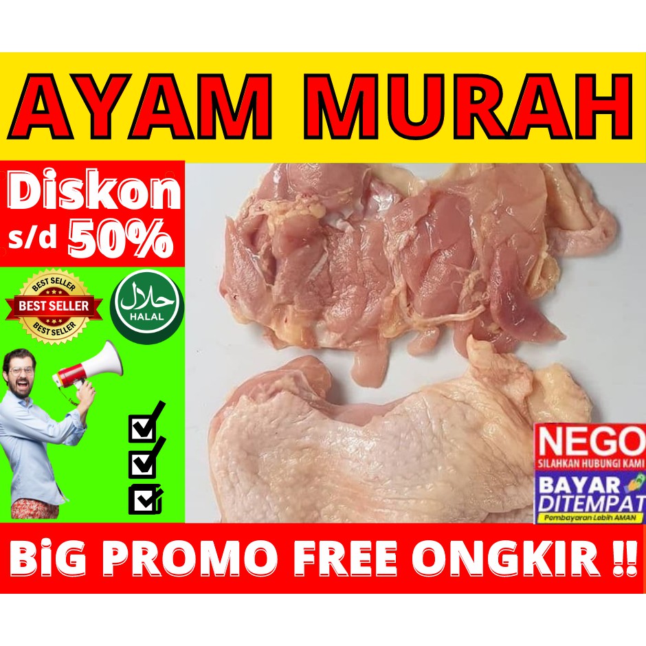 

Paha Ayam Fillet Kulit, Bonless Paha Utuh Kulit, Ayam Potong Segar Fresh Daging, Makanan Beku Depok