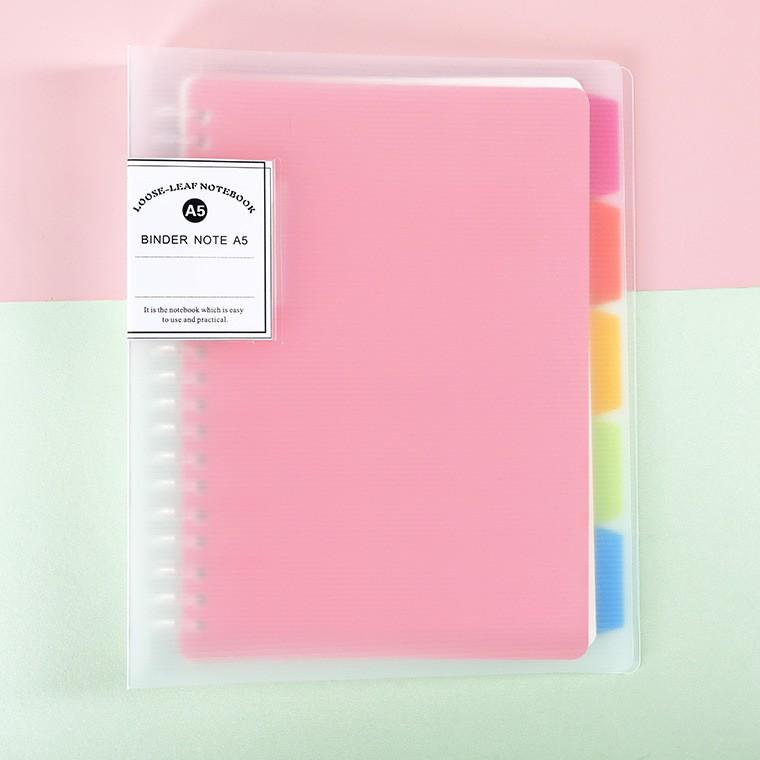 

[DISCOUNT JTS92] Binder A5/B5 Cover Berwarna Transparan Plastik Tebal Include Kertas dan Pembatas Laris