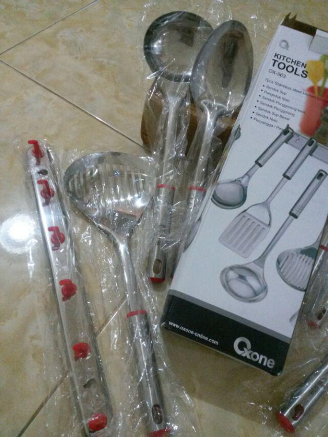 Oxone Ox-963 Kitchen Tools Sendok Masak Sodet Spatula Ox 963 Sutil Set Peralatan Masak Stainless