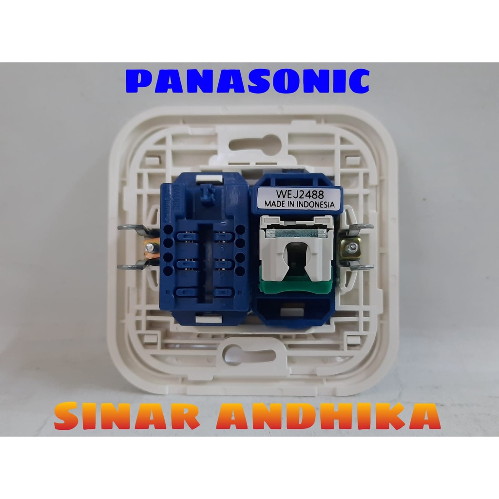 MODUL / JACK DATA CAT 5E + TELEPON PUTIH PANASONIC WEJ 78029 8864