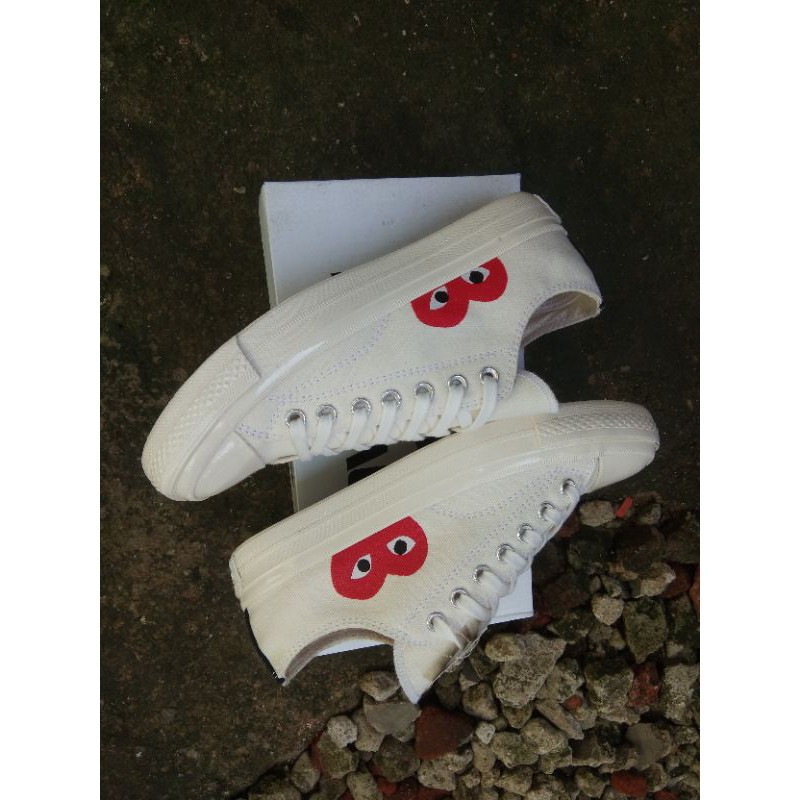 SEPATU C0NVERSEEE 70S PLAY CDG BLACK WHITE LOW PREMIUM BNIB