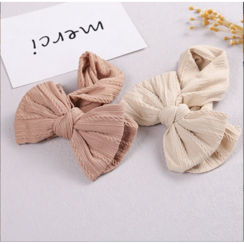 B71 NEW Bandana pita bayi / bando kain anak pita lembut dengan kain motif timbul besar