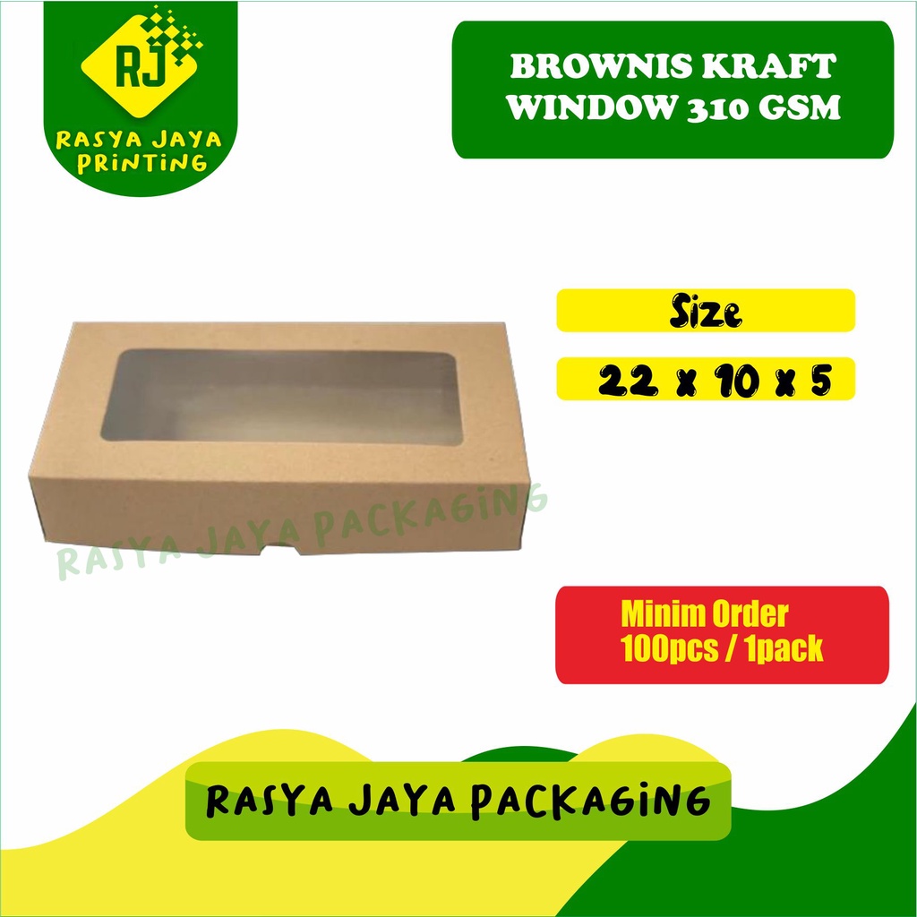 

Brownis Kraft Window 310 Gsm | Box Brownis Kraft Coklat | Box Kue