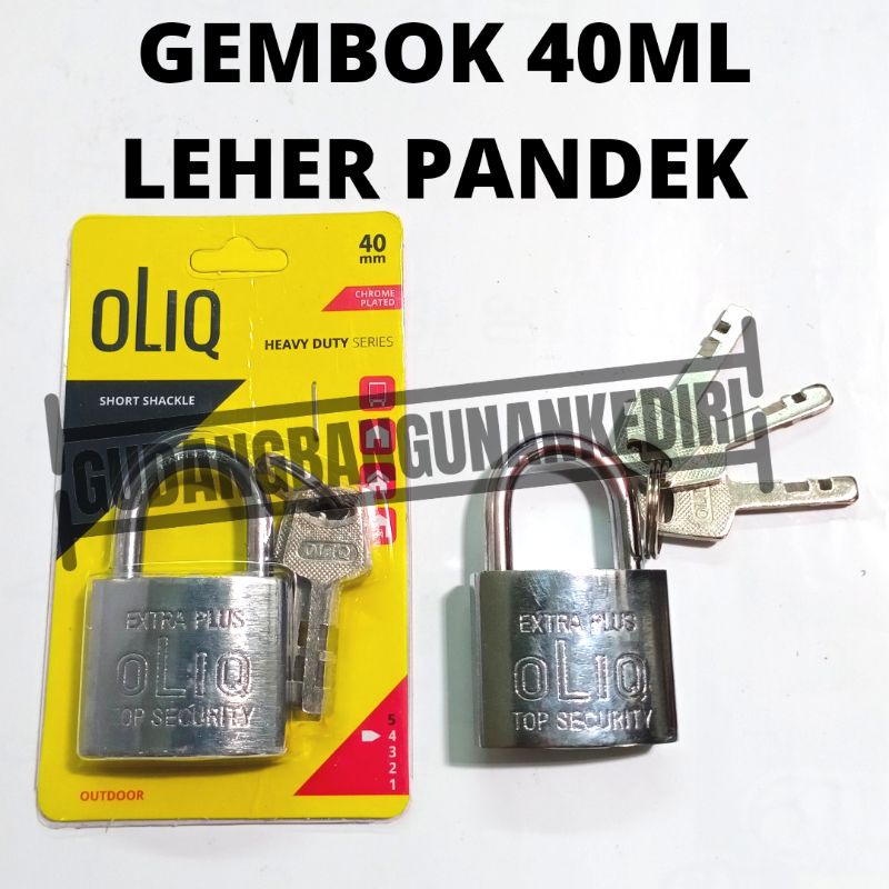 gembok leher pendek 40mm oliq ysk