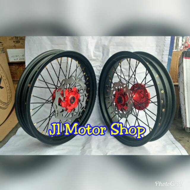 Velg BELAKANG SAJA SuperMoto Super Moto Klx  150 D-tracker Dtracker 150 Free Disc Bonus Rakit Ring 17