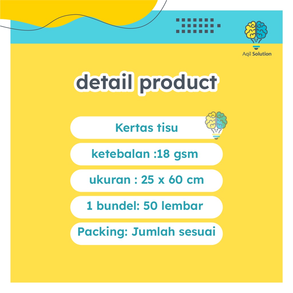 (25x60cm= 50pcs) Kertas Tisu Packing Hampers baju sepatu tas dll