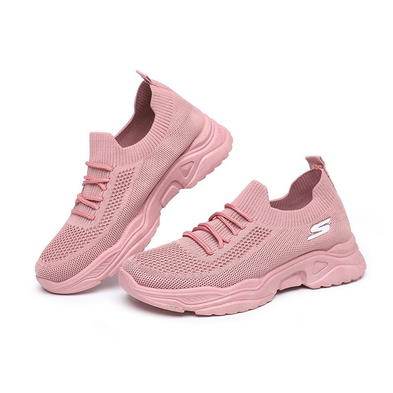 [GROSIR][COD] SEVEN_DAY SEPATU RAJUT WANITA SLIP ON SNEAKERS TANPA TALI SPORT SHOES FZ-F26 PINK