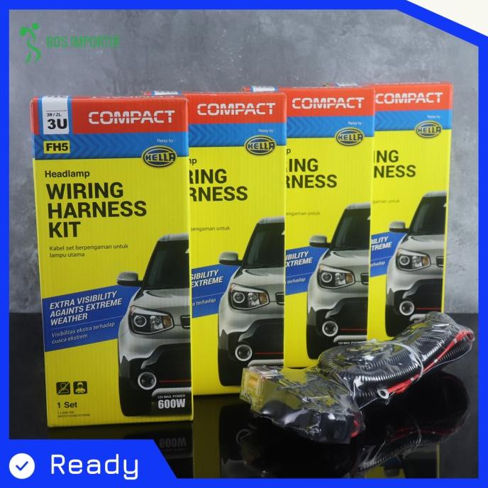 KABEL RELAY SET HELLA LAMPU DEPAN HEADLAMP H4 MOBIL 3 RELAY ORIGINAL
