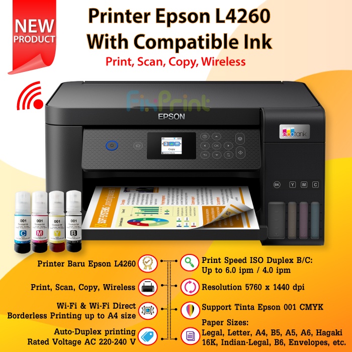 Printer Epson EcoTank L4260 A4 Wi-Fi Duplex Ink Tank Wireless