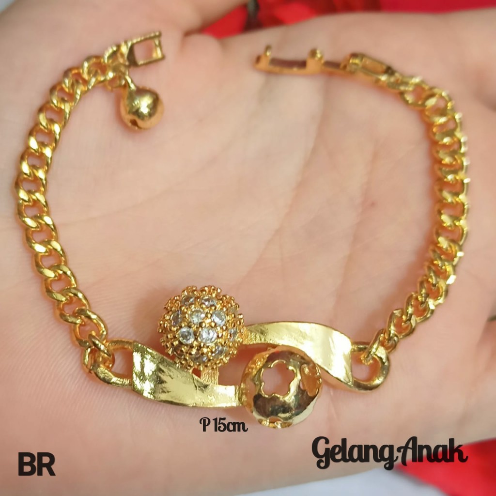 Gelang Anak TITANIUM Rantai Mata Varian Model Perhiasan Anak ABG cantik (COD)