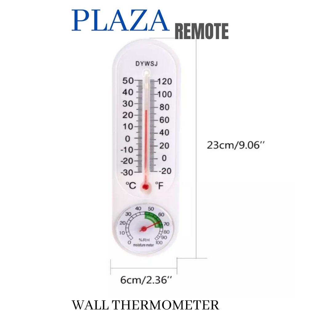 THERMOMETER TERMOMETER DINDING TEMBOK WALL HYGROMETER PENGATUR SUHU UDARA RUANGAN ANALOG 9 INCH