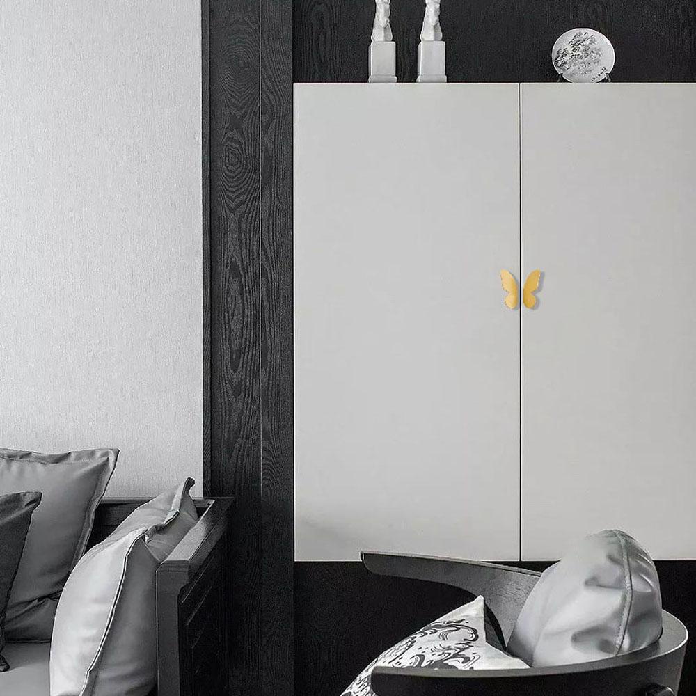 Knob Pintu Kupu QUINTON Kreatif Mewah Tarikan Lemari Dresser Lemari Handle Laci Lemari