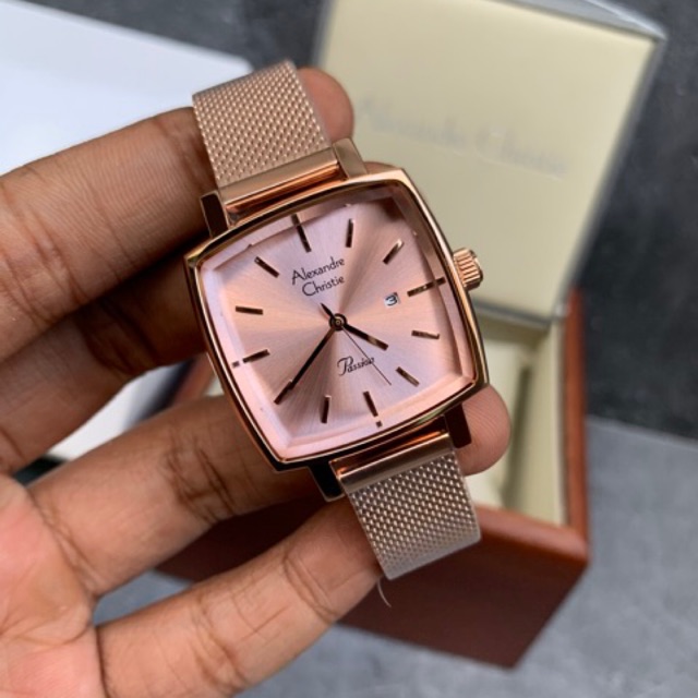 Jam Tangan Wanita Alexandre Christie AC 2849 LD BRGPN Rosegold Stainlees Original