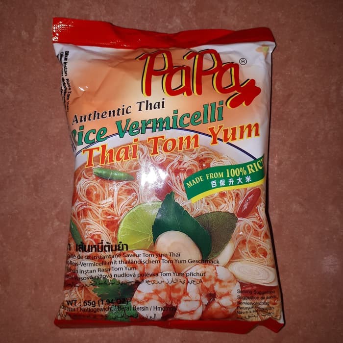 Papa Bihun THAI TOM YUM Rice Vermicelli 55gr Tomyum Thailand