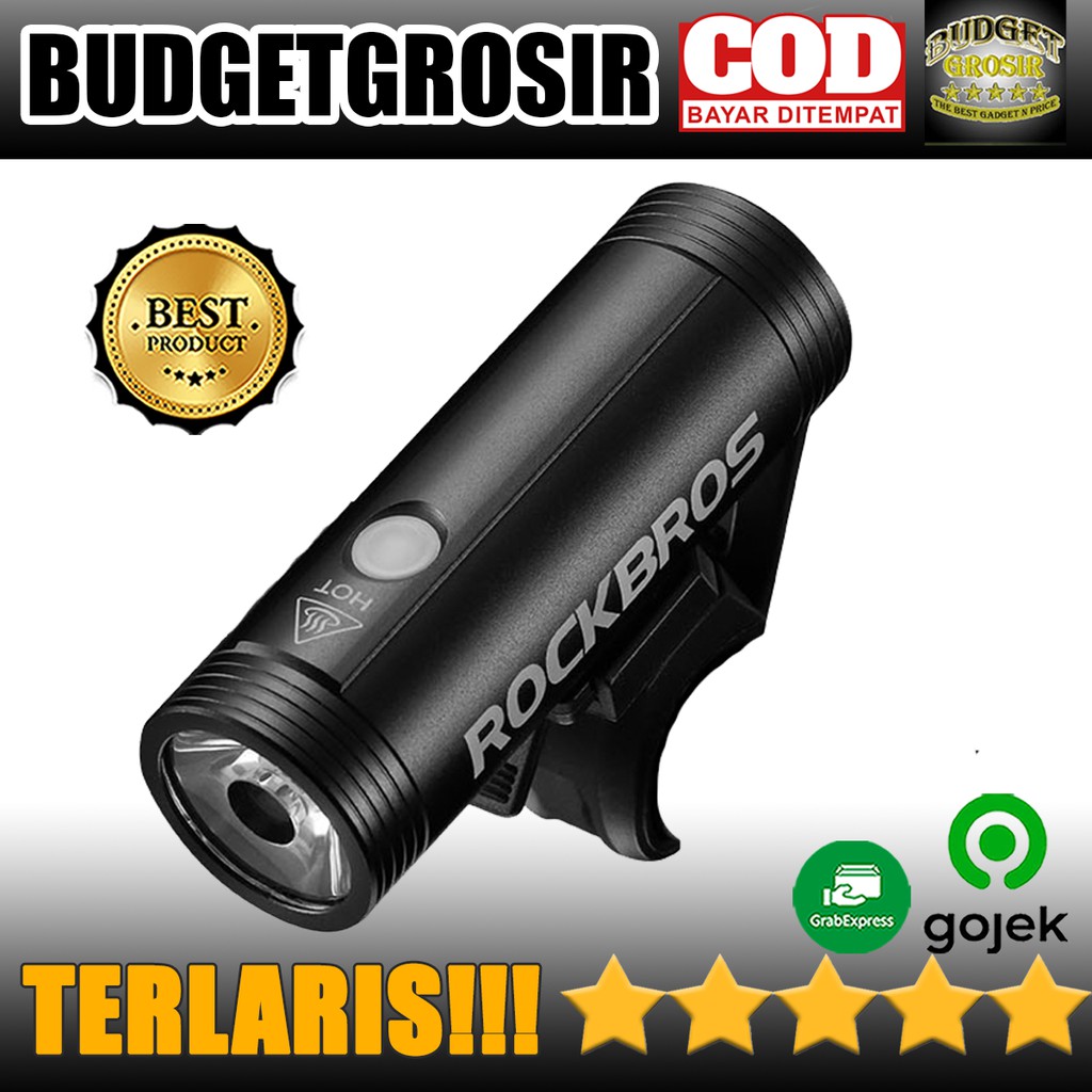 Lampu Sepeda USB Rechargeable 2000mAh 400 Lumens - R1-400 - Rockbros