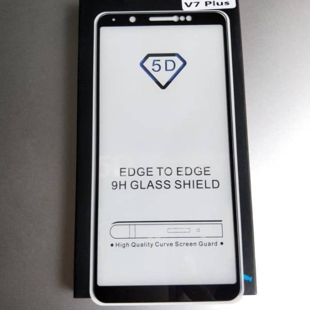 TEMPERED GLASS FULL LEM 5D 9D VIVO V7 PLUS ANTI GORES KACA FULL LEM -COVER