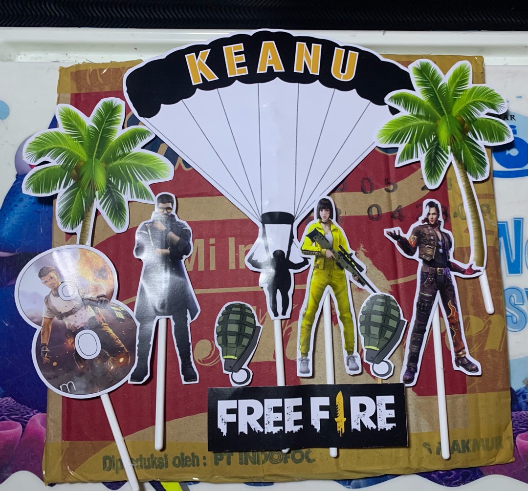 (produk Terlarisss) Cake Topper Kertas Karakter Free Fire