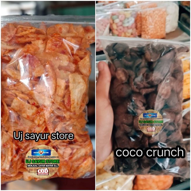 

2 paket snack cemilan keripik singkong kemasan xtra pedas dan kue kering