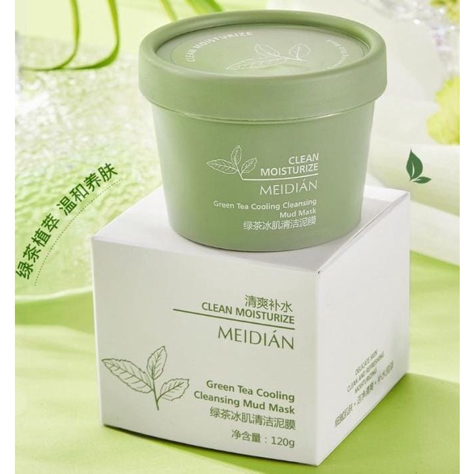 MAIGOOLE Masker Wajah Green Tea Clay Mask / Masker Komedo Dan Jerawat 100Gr Green Tea Mask -Masker wajah Green tea clay mask 100g Pore Clean Clay Mask