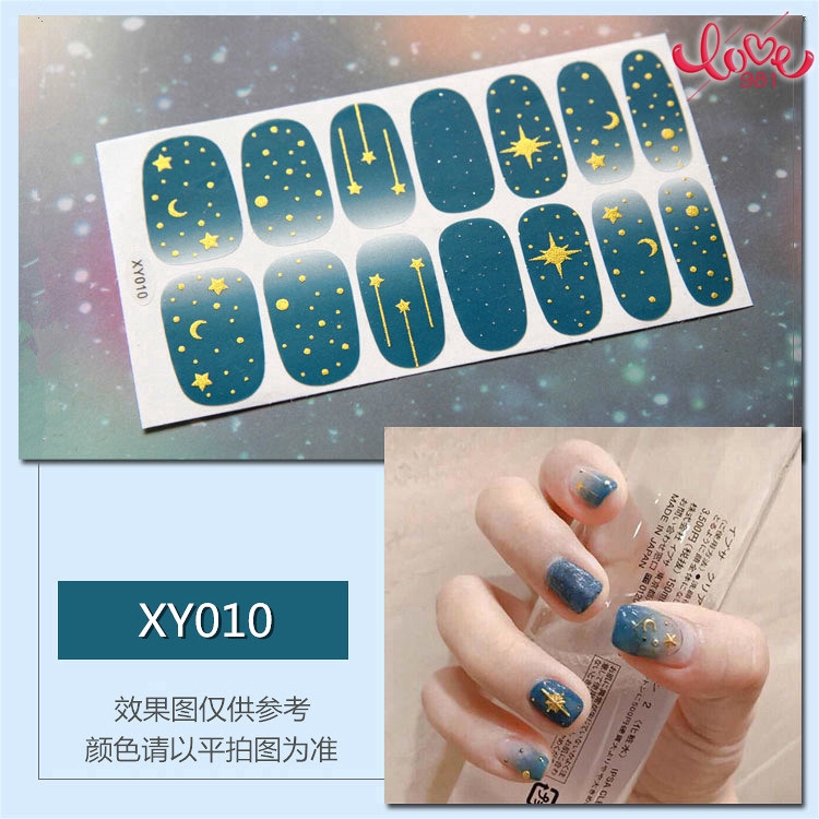 14pcs 3d bronzing / embossed  / Xingyue nail stickers / starry sky DIY nail stickers / full stickers / Christmas nail stickers / environmental waterproof durable nail stickers / nail stickers/Stiker Kuku / Kuku Palsu / Stiker Seni / Stiker/kuku