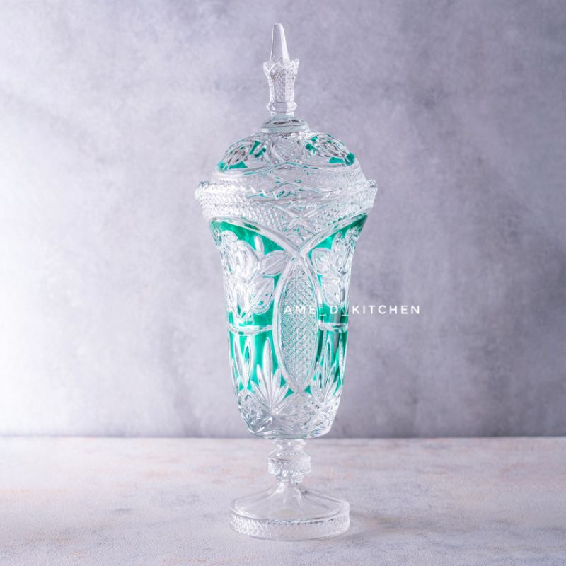 SALE Toples kristal tinggi motif bunga hijau