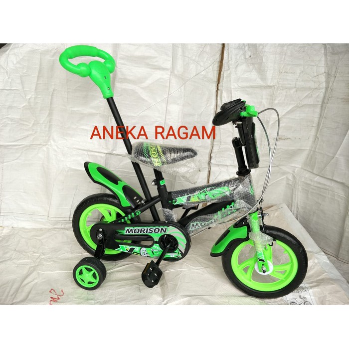 PROMO MURAH SEPEDA ANAK BMX 12 SETIR VELG RACING HIJAU.