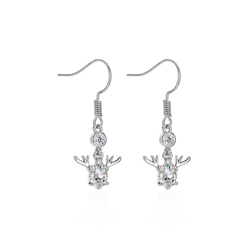 LRC Anting Gantung Color Color Christmas Crystal Fawn Earrings Q10559