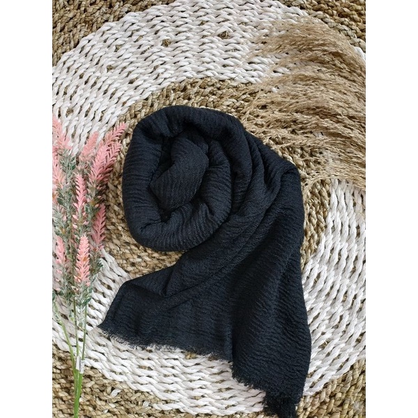 Alantasik - pashmina cringkle / pasmina crinkle ombre R.12 / R.20-hitam