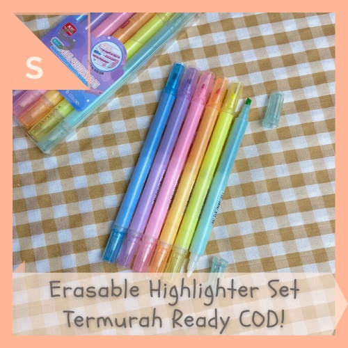 

[simplyshop] Set 6 Pcs Double-Headed Erasable Highlighter Tianhao Pack / Eraser Marker Spidol Warna Transparan Pastel Colors Polos Aesthetic Korean Japan Muji