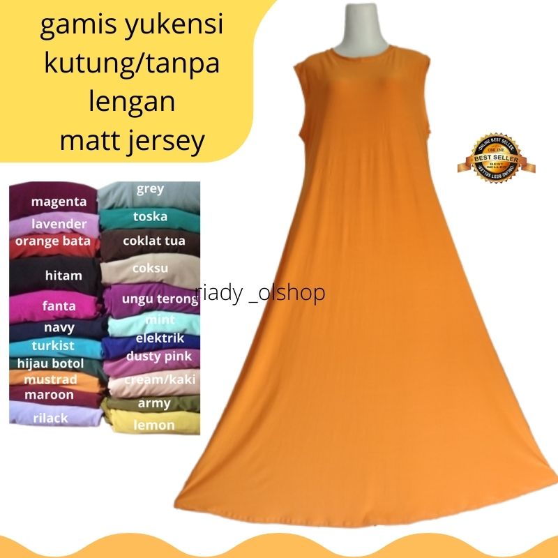 Baju Hitam Gamis Tanpa lengan LD120 PJ140cm Super Jumbo Dalaman Gamis Tanpa Lengan Yukensi Kutung.