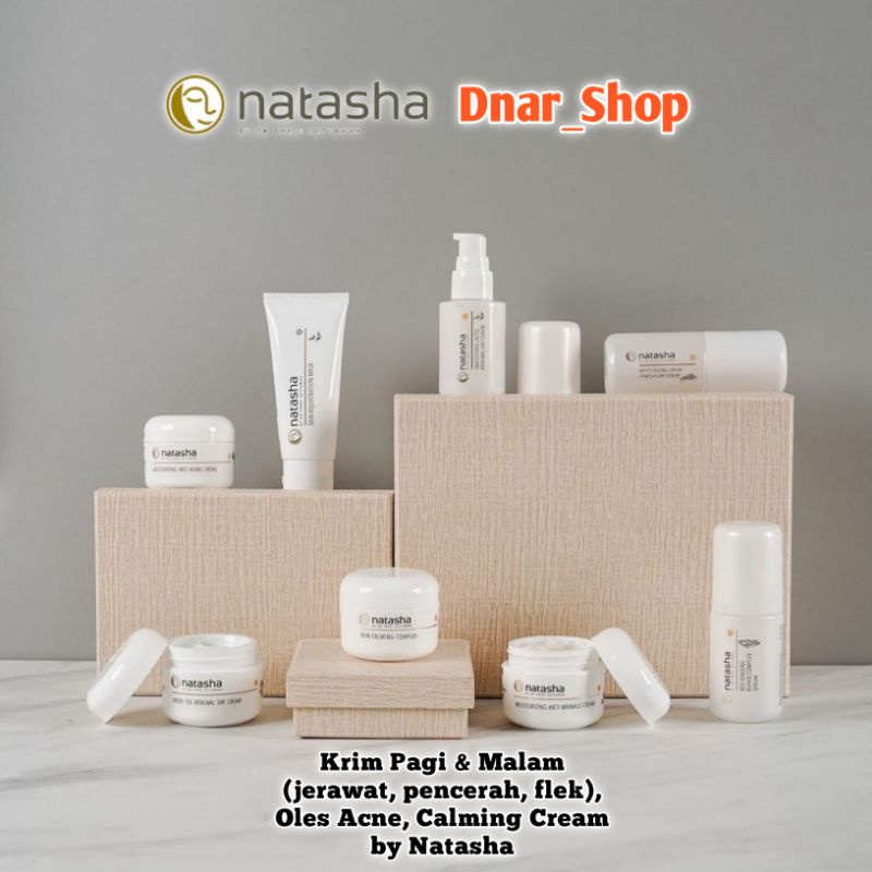 NATASHA Krim Pagi & Krim Malam (jerawat, pencerah, flek hitam), Oles Acne, Calming Cream