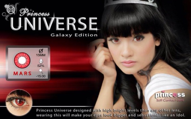 Softlens princess universe blytheye gray brown blue green violet red black