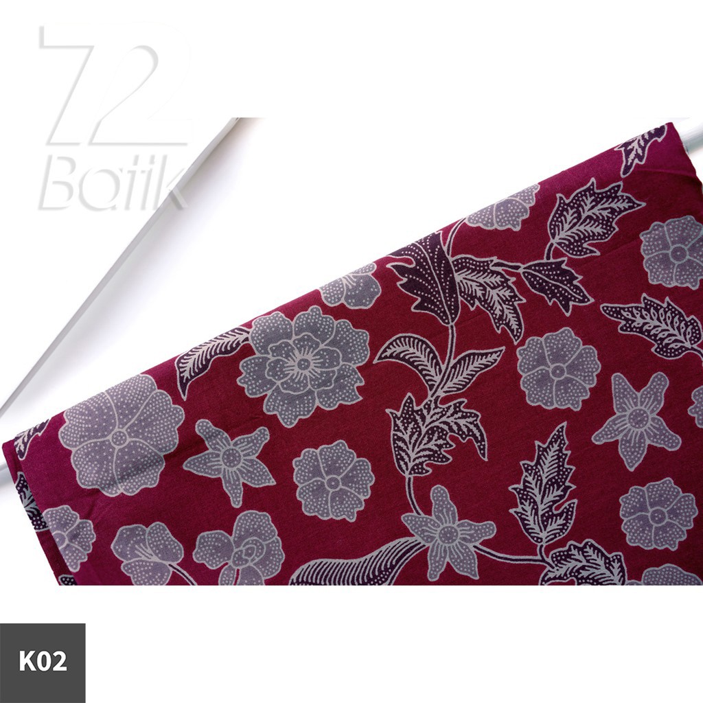 KAIN BATIK PREMIUM Bahan Katun Motif Kembang Warna Merah Abang Maroon Marun Maron 722005 Cap 72 Jarik Jarit Samping Kebat Panjang Batik Katun Modern Premium Bahan Seragam Batik Pernikahan Kantor Keluarga Murah Kamen Jadi Batik Bali Lembaran