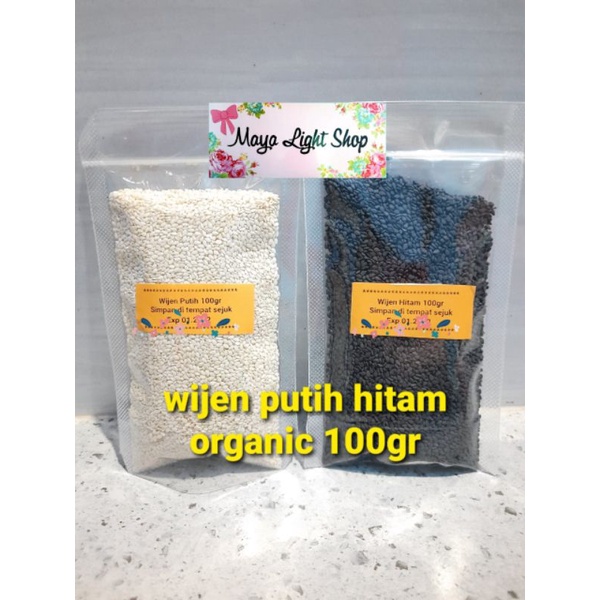 Biji wijen putih wijen hitam 50gr 100gr sesame seed organic white black sesame halal bahan sushi taburan kimbap gimbap kimchi