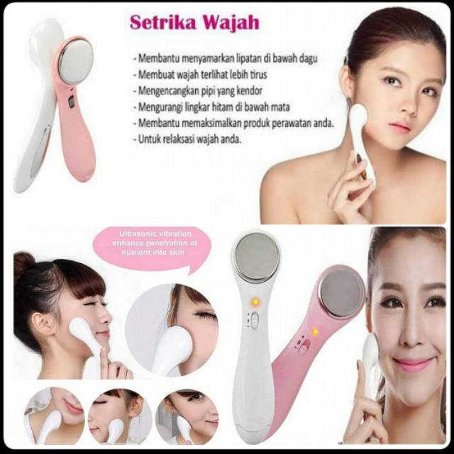 Setrika Wajah Ion Elektrik Face Massager Alat Pemijat Pengencang kulit