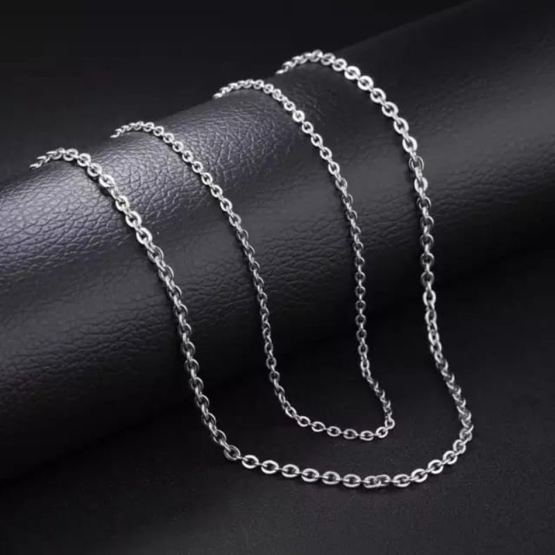 Kalung Nuri Titanium Pria dan Wanita Warna Silver dan Gold