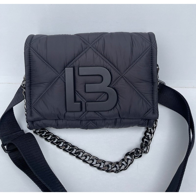 Bimba Y lola  M BLACK PADDED NYLON CROSSBODY BAG