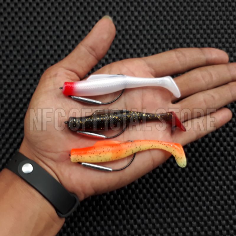 Soft lure ZMAN (replika) Plus Wormhook 9cm 8gram SIAP PAKAI Umpan Gabus haruan &amp; Toman KILLER