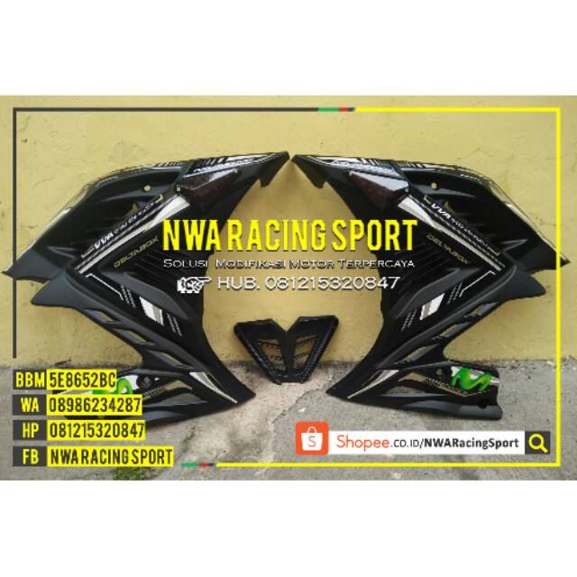 Half Fairing All New Vixion R Hitam Doff