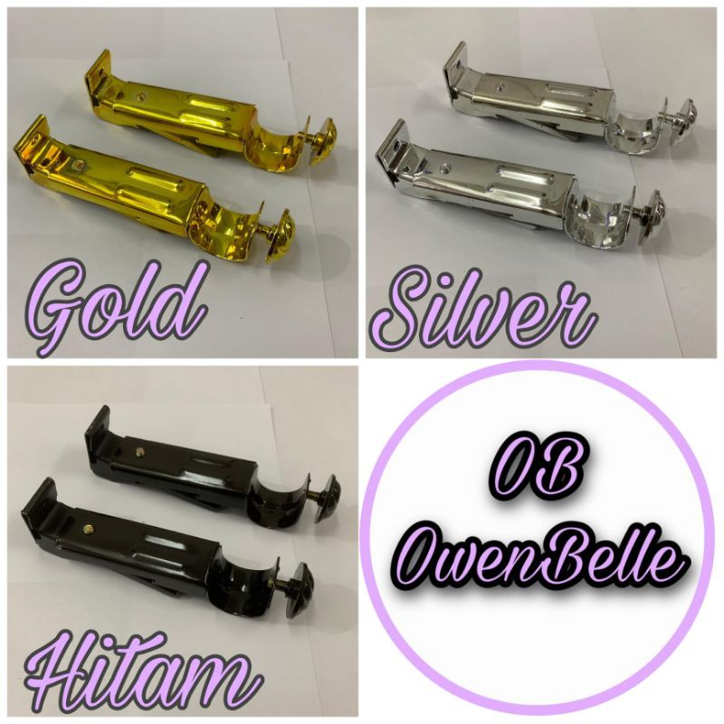 Braket gorden kaki gorden penyangga gorden