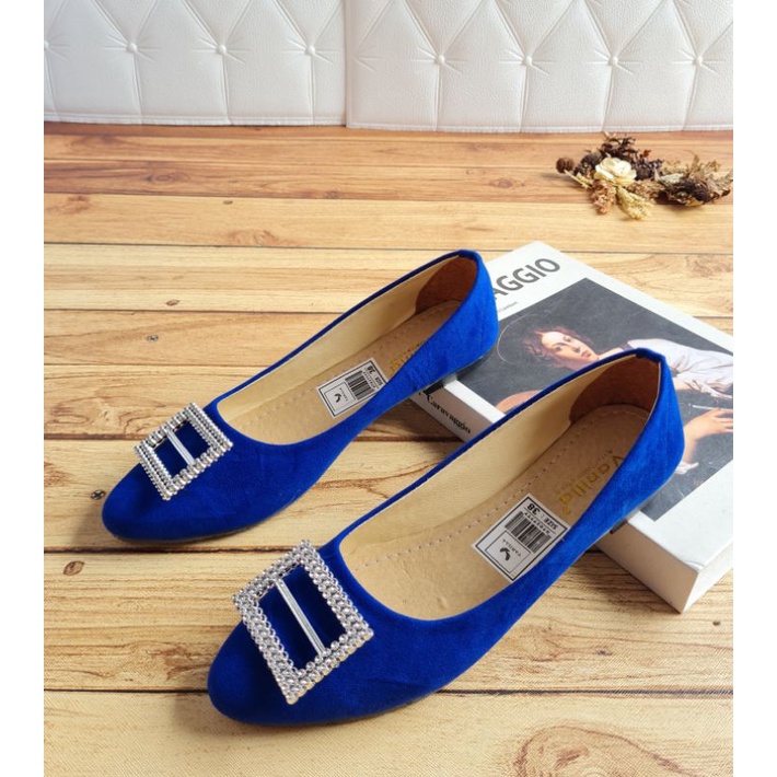 ABBUSHOES Bm 89 Flatshoes Wanita Cantik Bahan Suede Murah Berkualitas