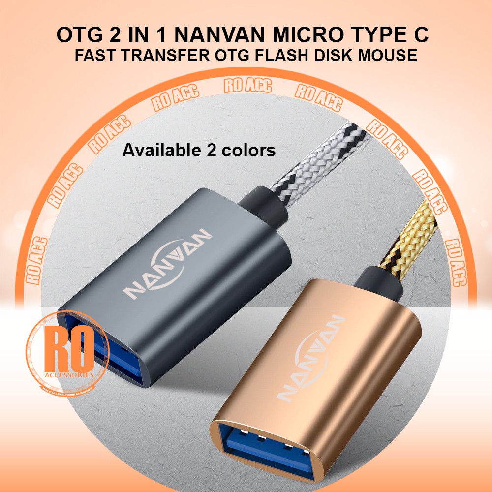 [RO ACC]  NANVAN OTG 2 IN 1 MICRO USB / TYPE TIPE C FLASH DISK / MOUSE