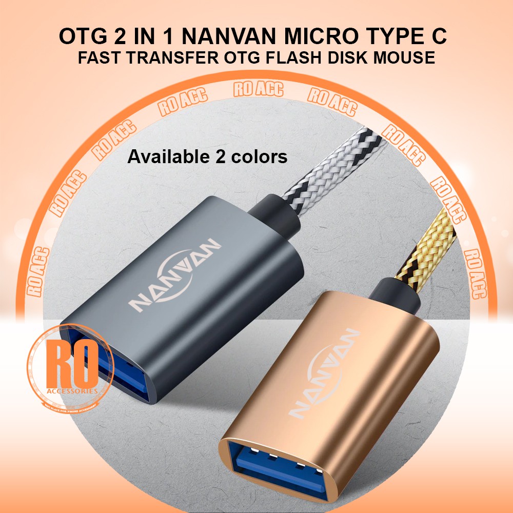 [RO ACC]  OTG 2 IN 1 NANVAN MICRO TYPE C FAST TRANSFER OTG FLASH DISK MOUSE