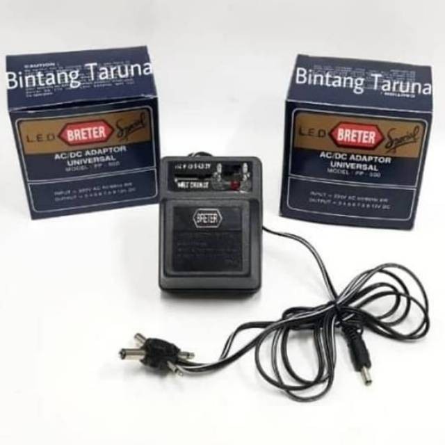 Adaptor 12V 500ma BRETER UNIVERSAL PP-500