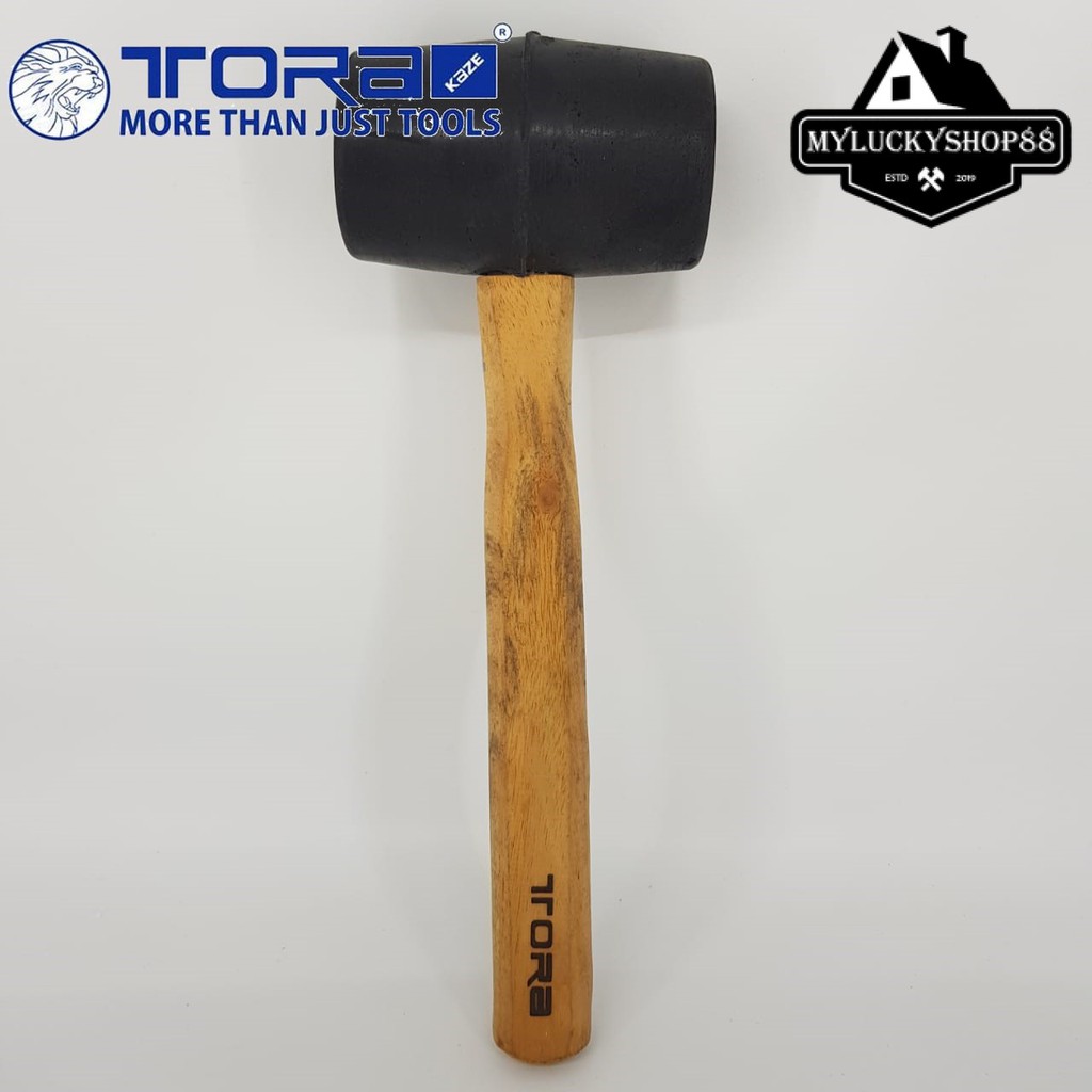 Palu Karet Gagang Kayu Tora 12 OZ Rubber Hammer Wooden Handle 12OZ