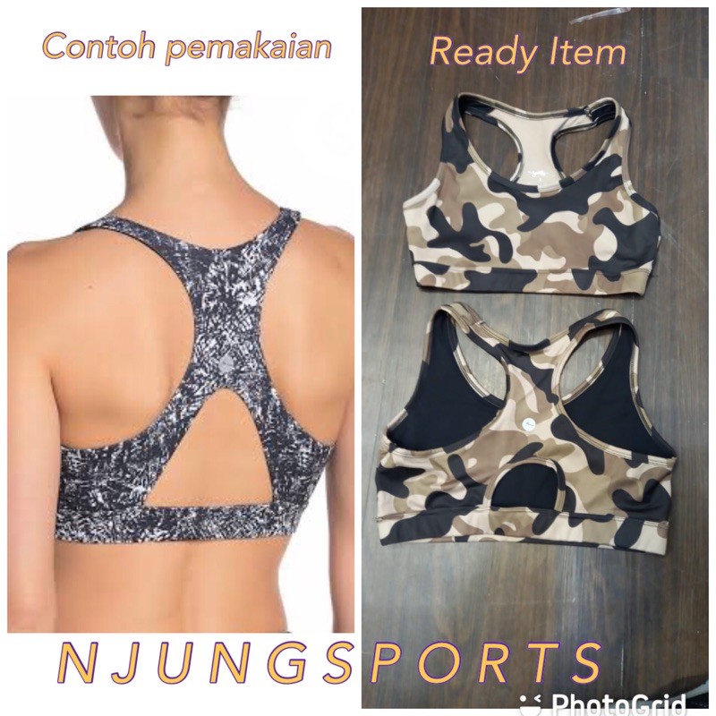 Bra sport wanita/ Bra olahraga wanita Gottex camo cocoa